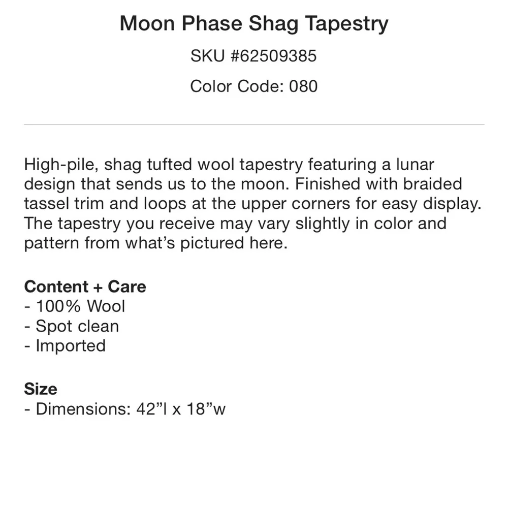 Moon Phase Shag Tapestry